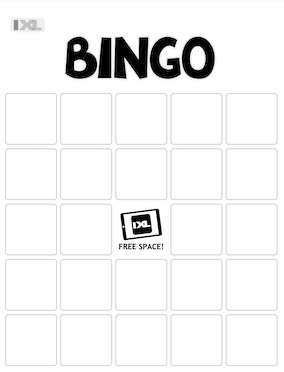 IXL White Summer Bingo Blank PDF